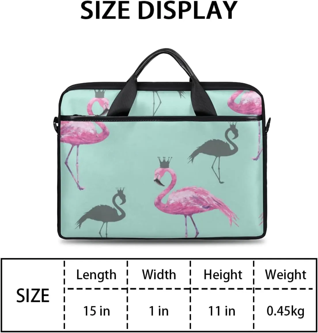 Retro Bird Flamingo Laptop Shoulder Messenger Bag Waterproof Laptop Briefcase with Handle and Padded Strap Case Sleeve