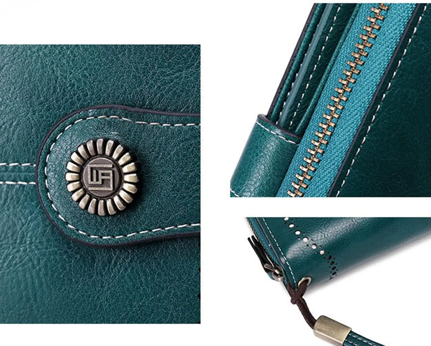 Rfid Wallet Women,2024 New Leather Wallet Women Wristlet,Large Capacity Zip Around Rfid Blocking Bifold Credit Card Holder Clutch Purses,Travel Wallet for Ladies Mom Women Girls