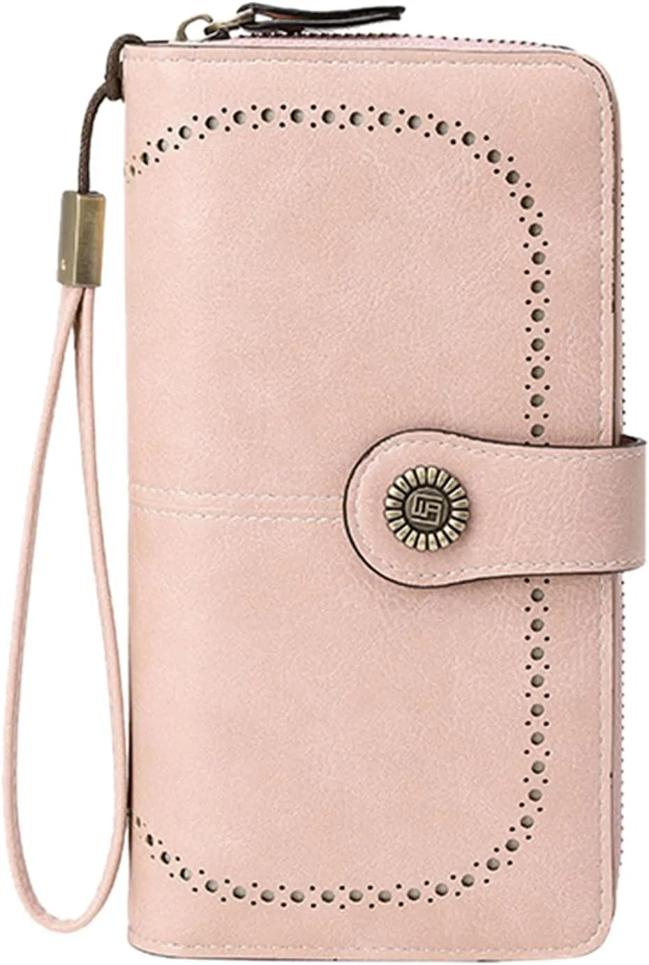 Rfid Wallet Women,2024 New Leather Wallet Wristlet for Women,Rfid Blocking Zip Around Large Capacity Bifold Credit Card Wallet Clutch Purses,Travel Wallet for Girls Ladies Mom Women