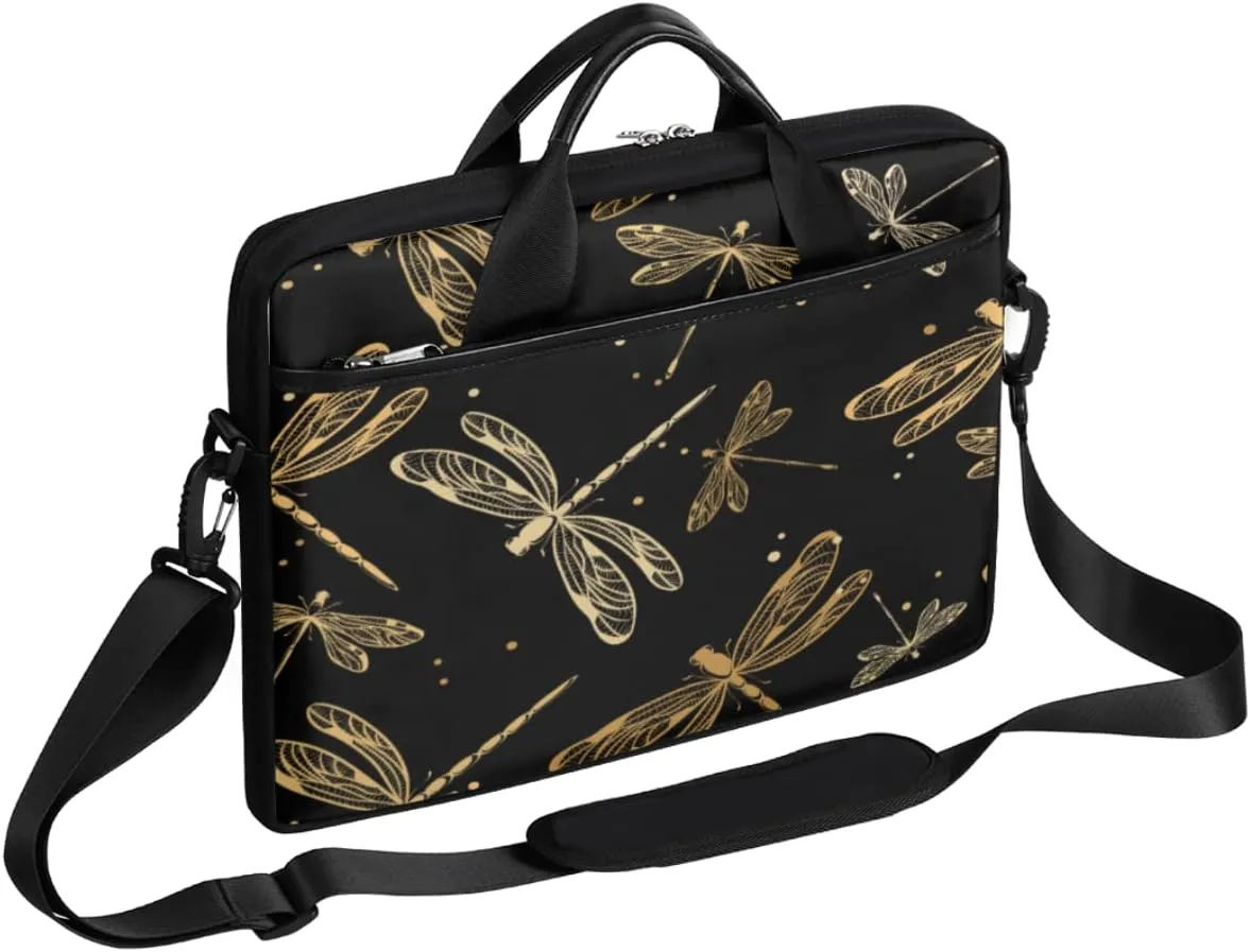Rose Gold White Marble Laptop Shoulder Messenger Bag Waterproof Laptop Briefcase with Handle and Padded Strap Case Sleeve