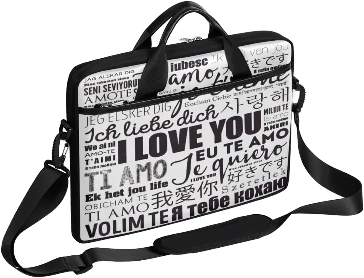 Saint Patricks Day Shamrock Laptop Shoulder Messenger Bag Waterproof Laptop Briefcase Handle Padded Strap