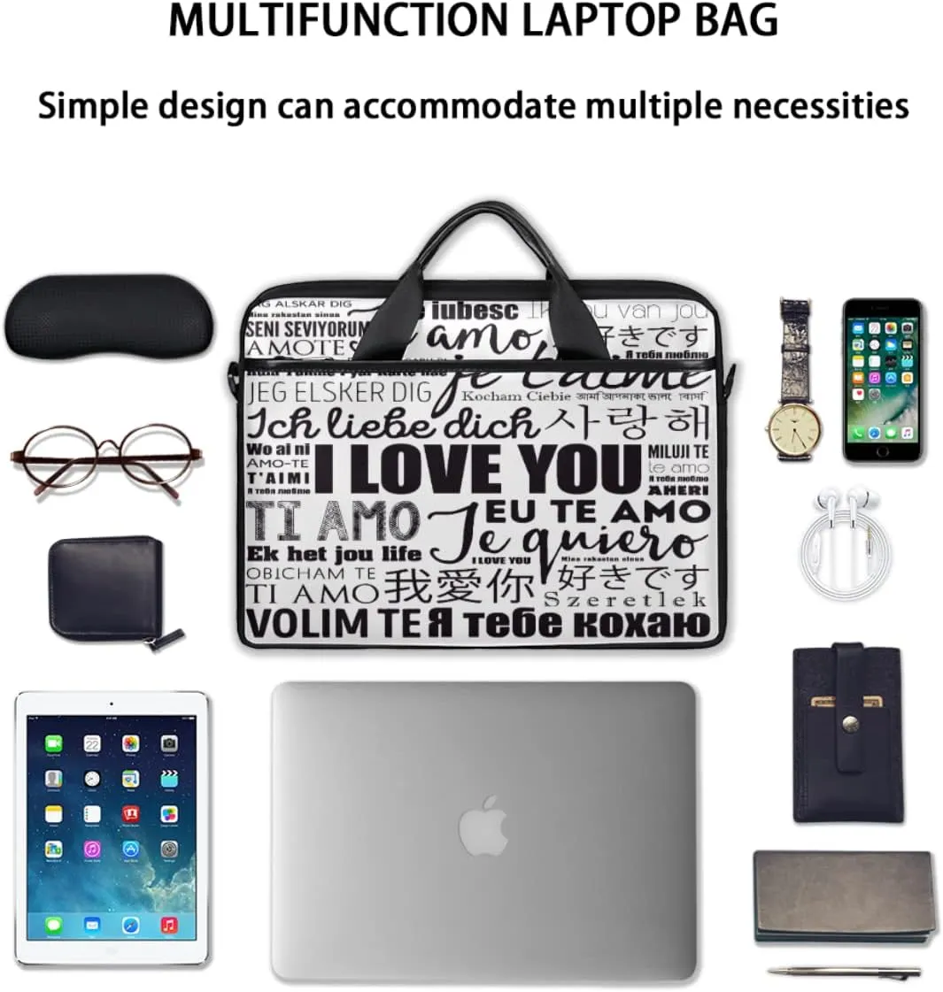 Saint Patricks Day Shamrock Laptop Shoulder Messenger Bag Waterproof Laptop Briefcase Handle Padded Strap