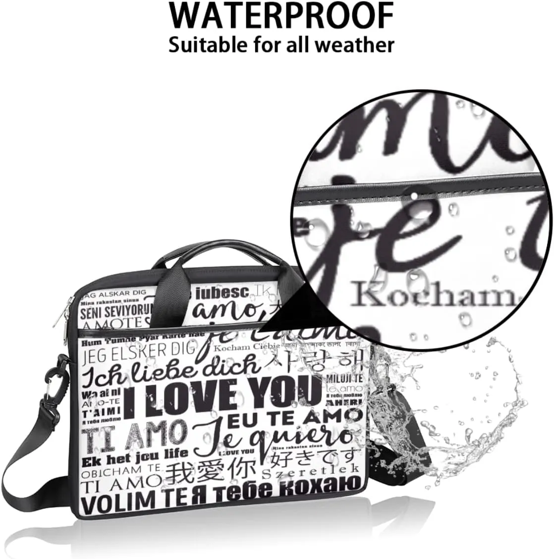 Saint Patricks Day Shamrock Laptop Shoulder Messenger Bag Waterproof Laptop Briefcase Handle Padded Strap
