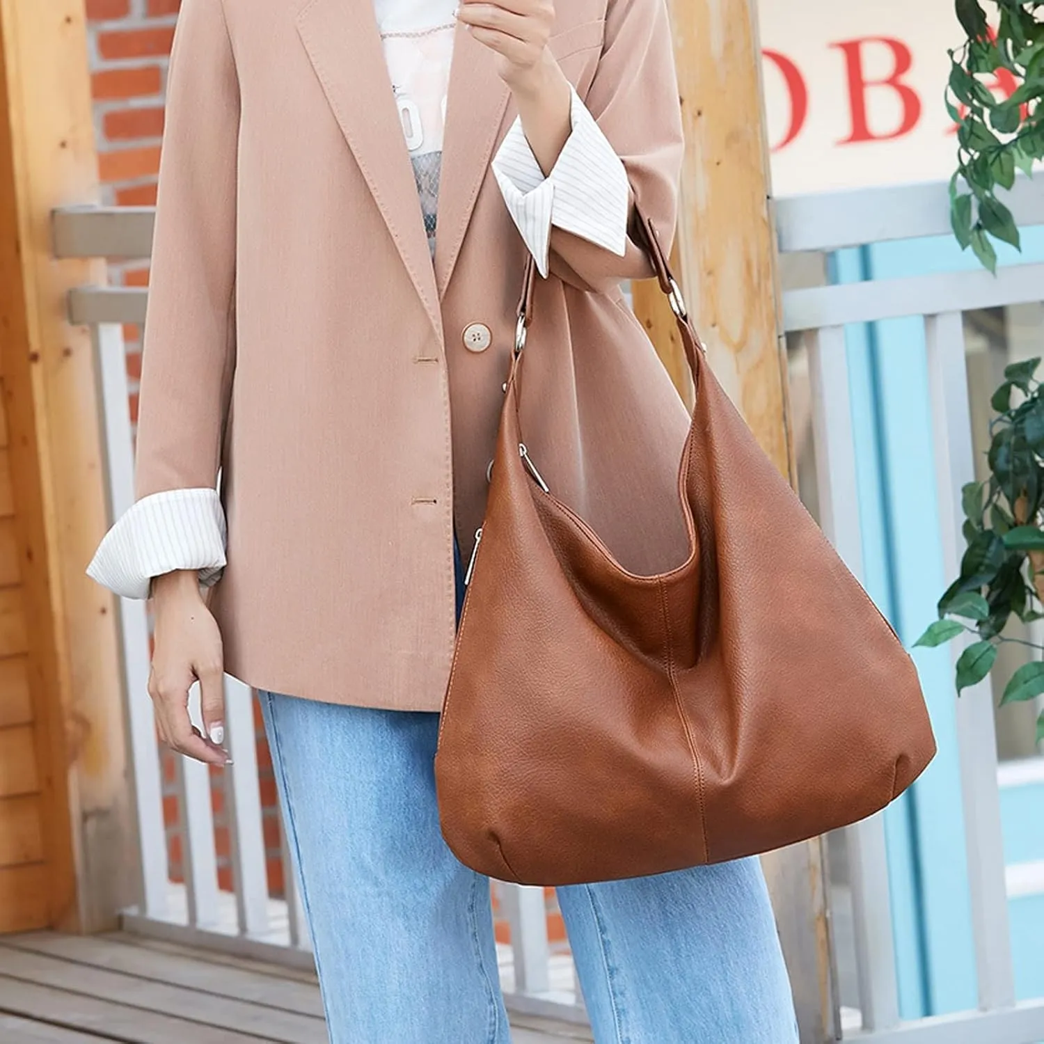 Shoulder bag Vintage Female Shoulder Bags Patchwork PU Leather Women Bag Hobo Ladies Handbag Big Casual Bags