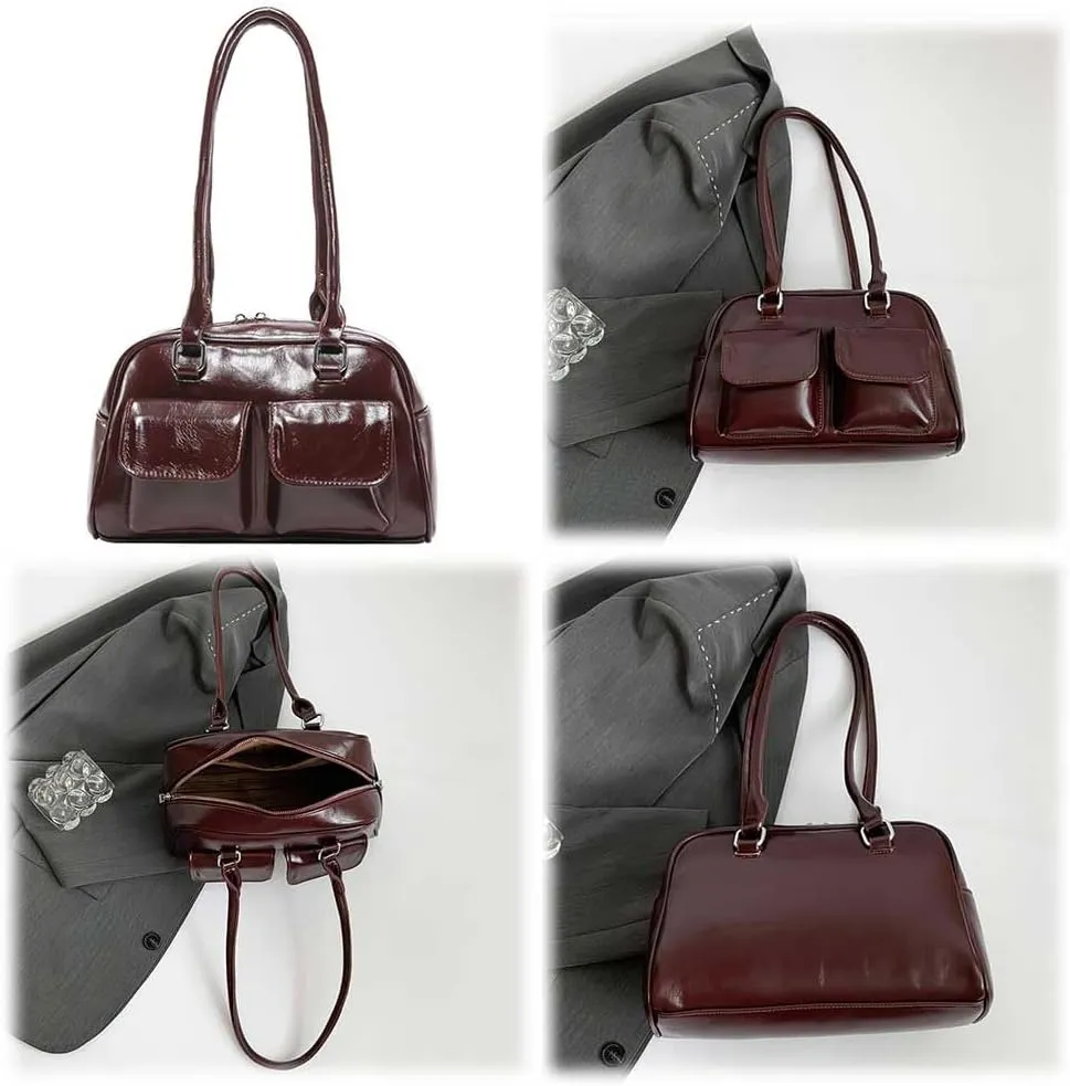 Shoulder Bags for Women Soft PU Leather Vegan Leather Hobo Bag Shoulder Purse Sling Tote Handbags with Zipper Closure