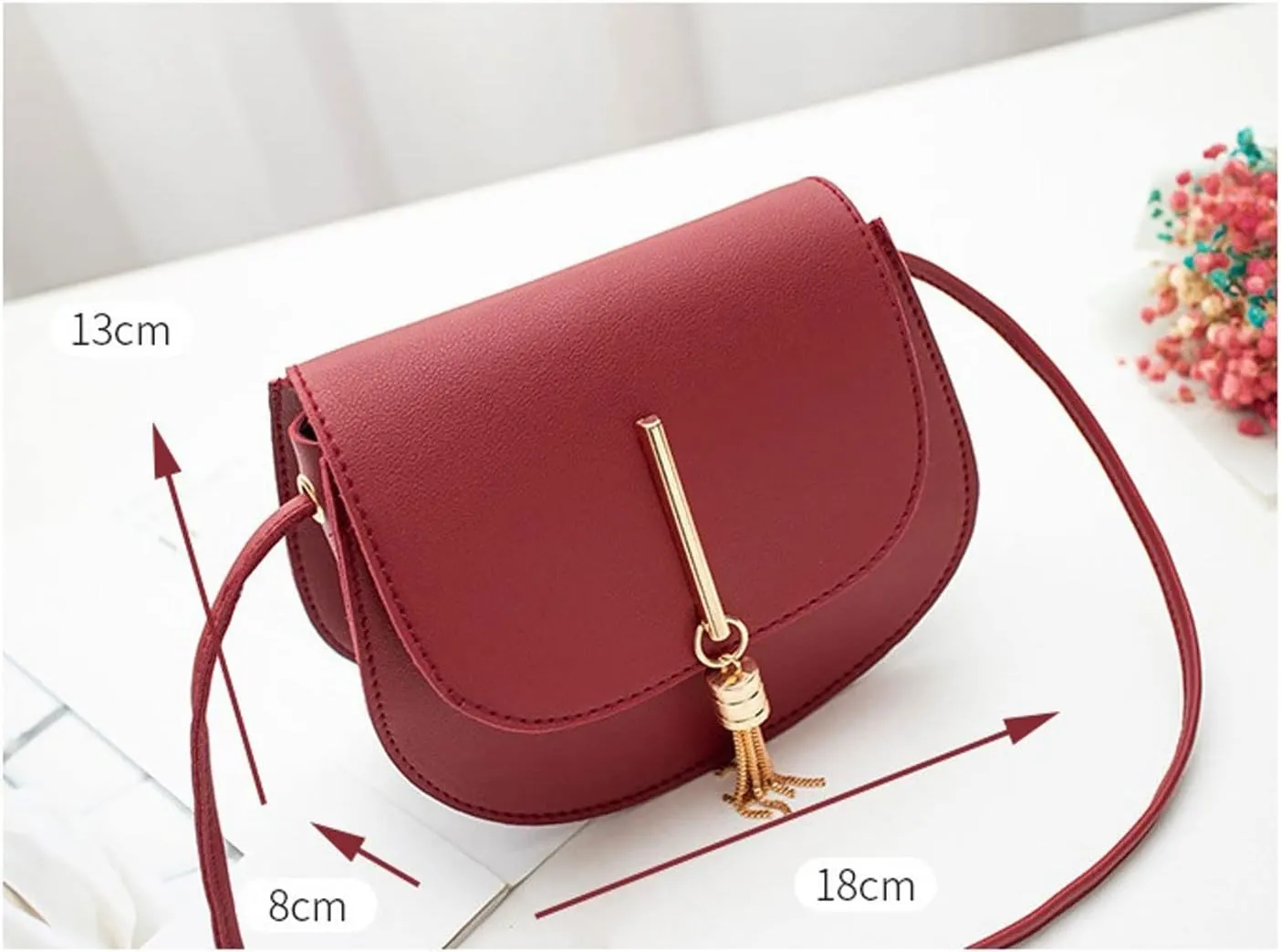 Shoulder Bags Women's Bags Metal Tassel One-Shoulder Saddle Bag Casual Mobile Phone Bag Gift Bag in Stock Bags for Women(White)