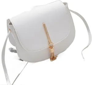 Shoulder Bags Women's Bags Metal Tassel One-Shoulder Saddle Bag Casual Mobile Phone Bag Gift Bag in Stock Bags for Women(White)