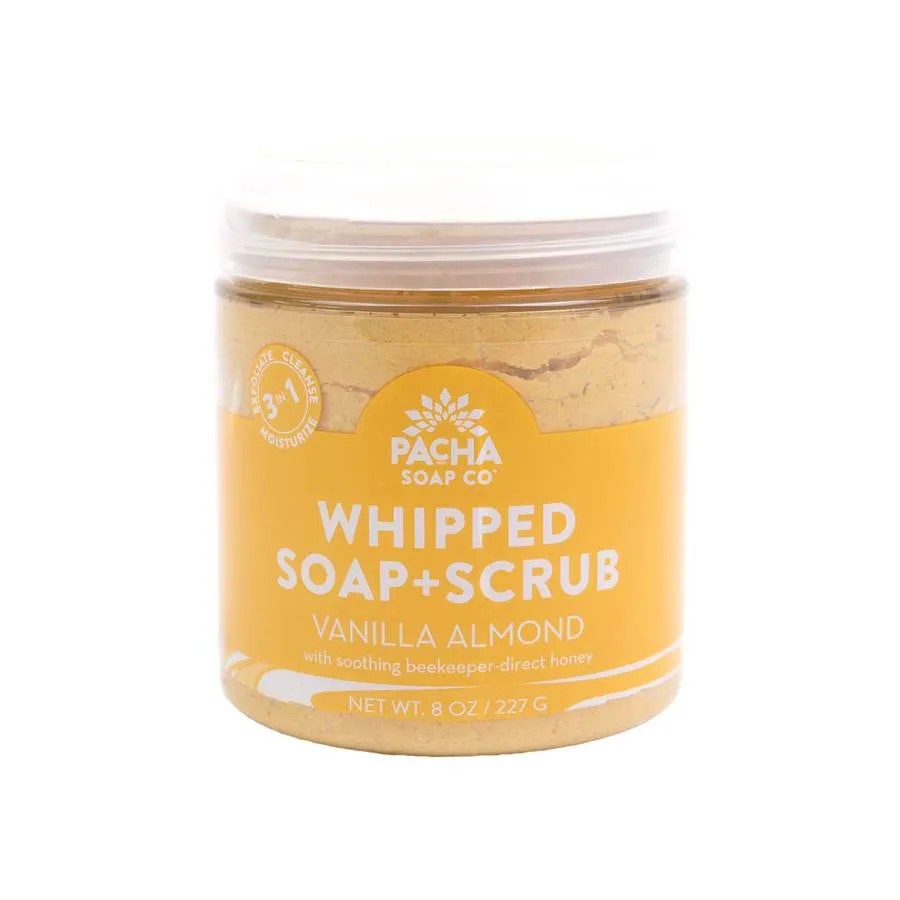 Shower Whip - VANILLA ALMOND WHIPPED SOAP   SCRUB Pacha Soap - 8 Ounce