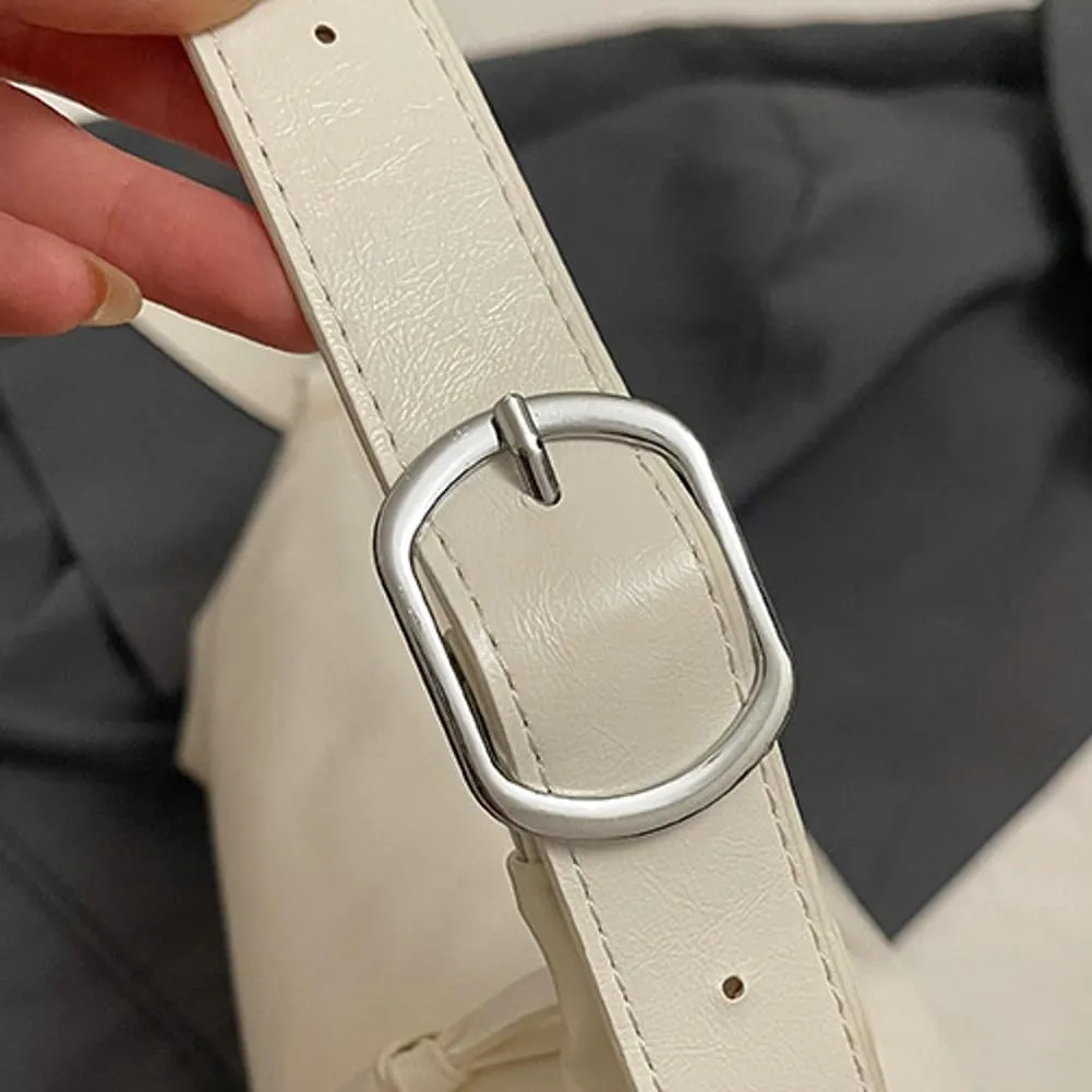 Simple Sling Shoulder Purse for Women Soft Vegan Leather Cross Body Bags with Adjustable Strap Casual Underarm Bags