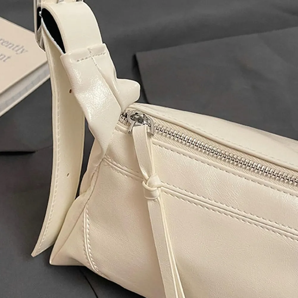 Simple Sling Shoulder Purse for Women Soft Vegan Leather Cross Body Bags with Adjustable Strap Casual Underarm Bags