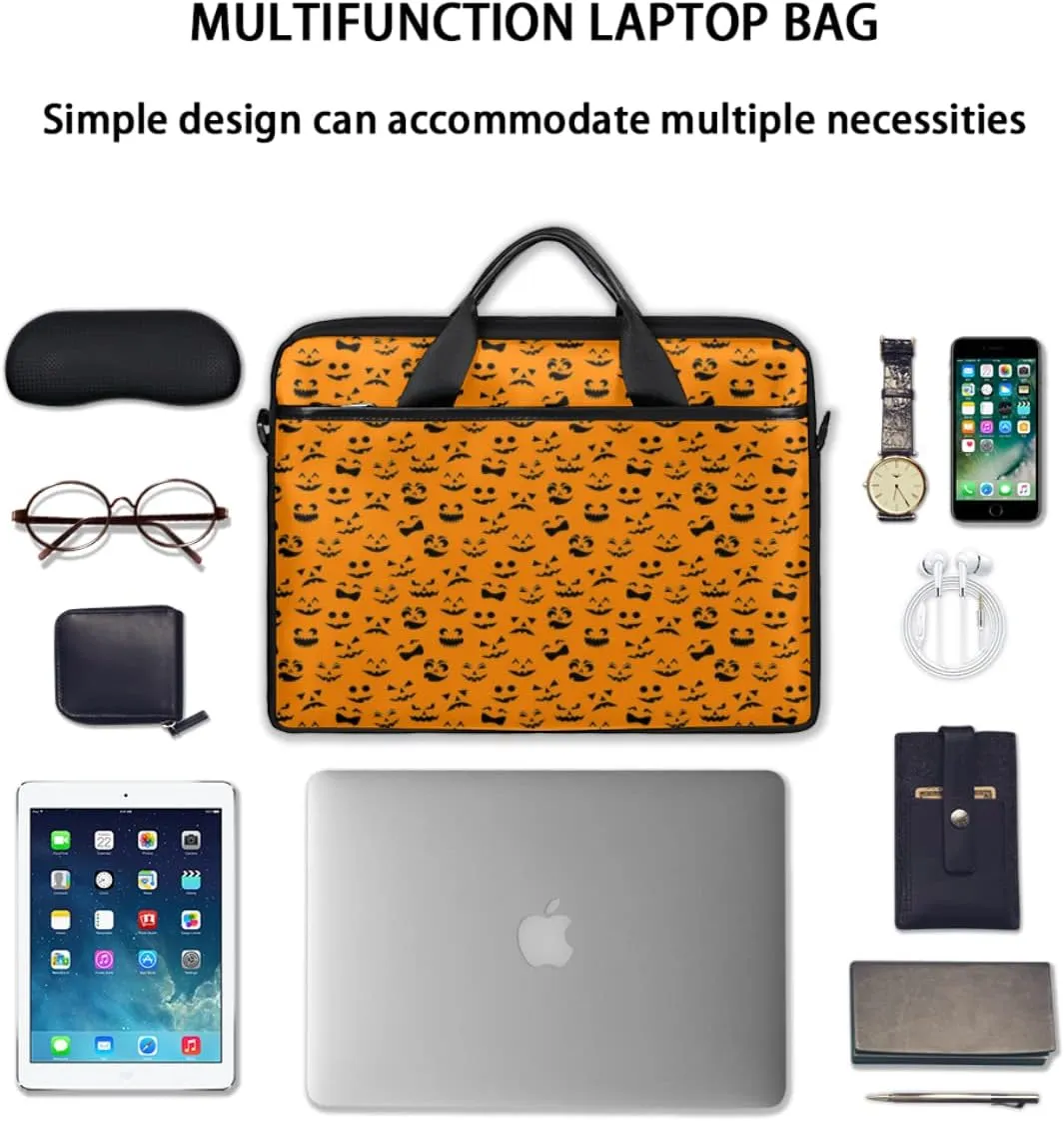 Skull Floral Printing Laptop Shoulder Messenger Bag Waterproof Laptop Briefcase with Handle and Padded Strap Case Sleeve