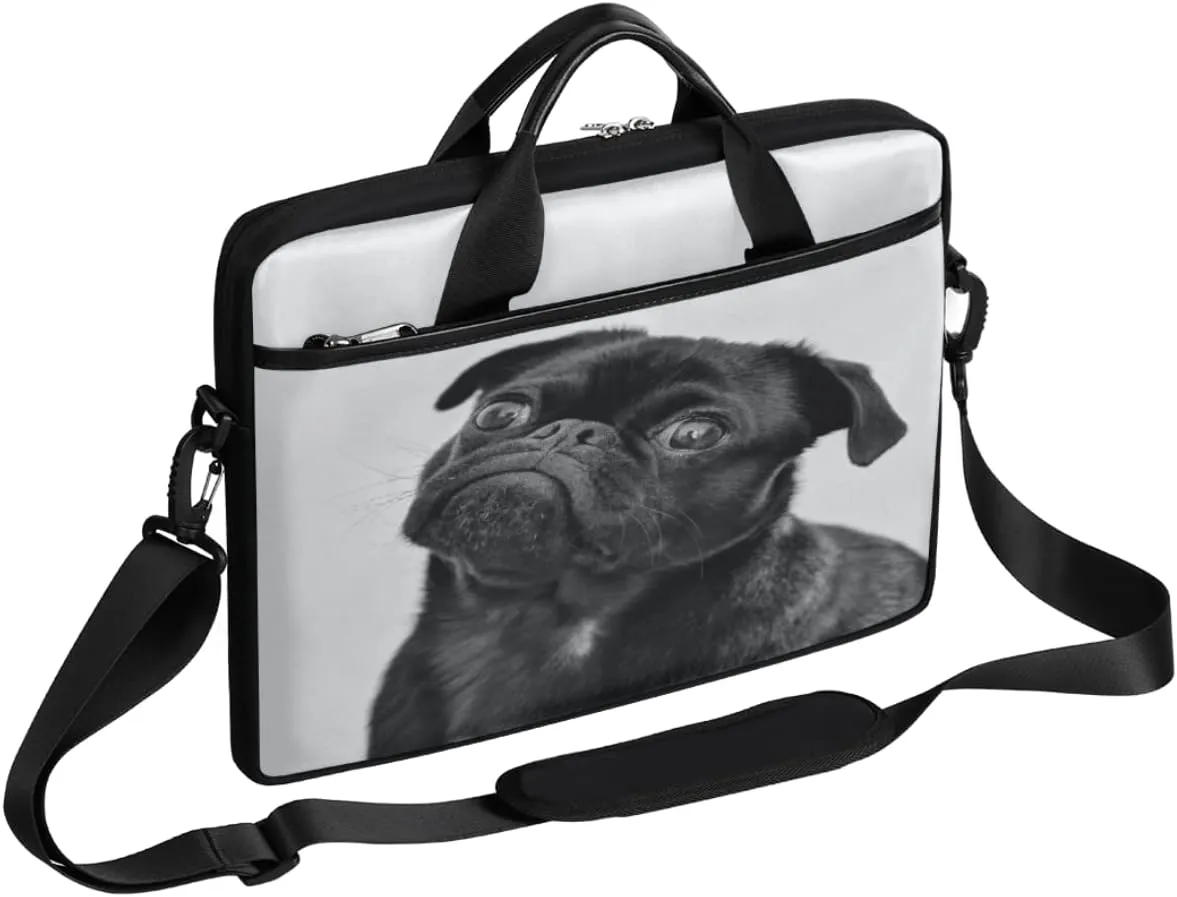 Skull Flower Design Laptop Shoulder Messenger Bag Waterproof Laptop Briefcase Handle Padded Strap