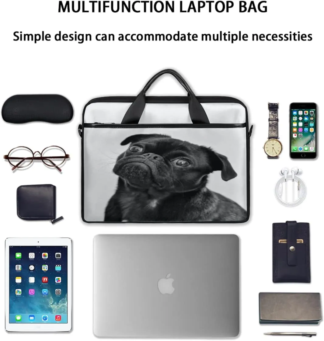 Skull Flower Design Laptop Shoulder Messenger Bag Waterproof Laptop Briefcase Handle Padded Strap