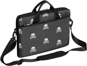 Skull Skeleton Pattern Laptop Shoulder Messenger Bag Waterproof Laptop Briefcase with Handle and Padded Strap Case Sleeve for 13 13.3 14 15.6 Inch Laptop Case