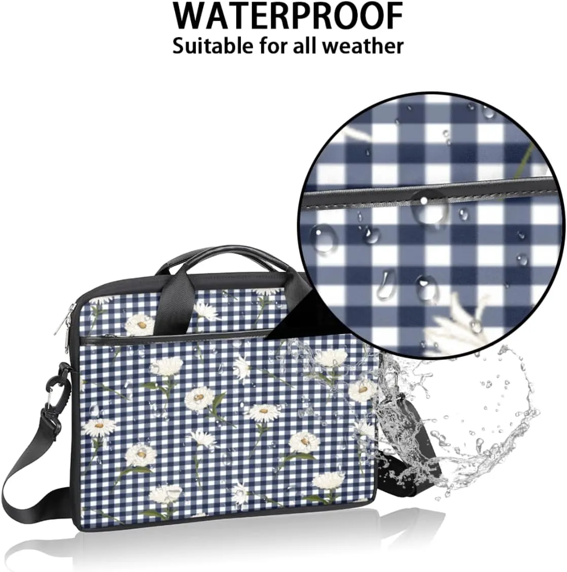 Sky Stars Planets Laptop Shoulder Messenger Bag Waterproof Laptop Briefcase Handle Padded Strap