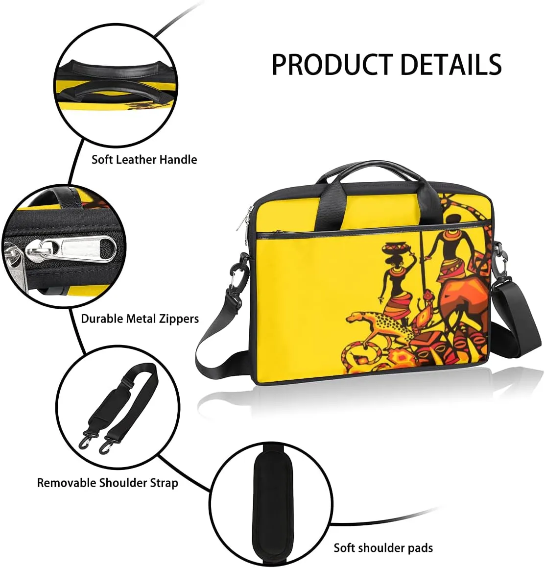 Sleeping Animal Koala Bear Laptop Shoulder Messenger Bag Waterproof Laptop Briefcase with Handle and Padded Strap Case Sleeve