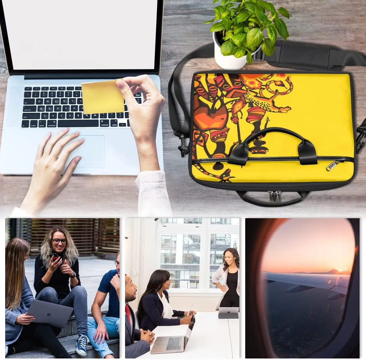 Sleeping Animal Koala Bear Laptop Shoulder Messenger Bag Waterproof Laptop Briefcase with Handle and Padded Strap Case Sleeve