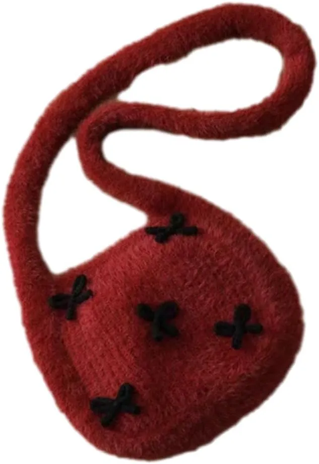 Slouchy Bow-Tie Knit Handbags for Women Casual Tote Bags for Women Woven Shoulder Bag Hobo Bag Satchel Bag Purse