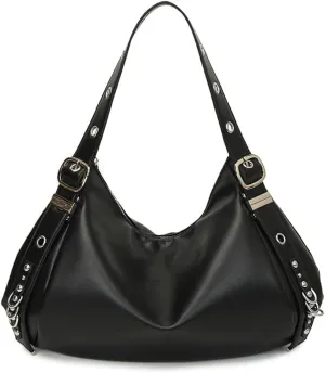 Slouchy Crescent Hobo Bags Women Trendy PU Leather Underarm Shoulder Bag Cute Crossbody Purse Top-Handle Tote Handbag