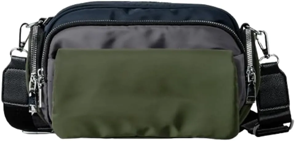 Slouchy Nylon Multiple Pockets Crossbody Purse Women Crescent Hobo Bags Trendy Shoulder Camera Bag Top-handle Tote Handbag
