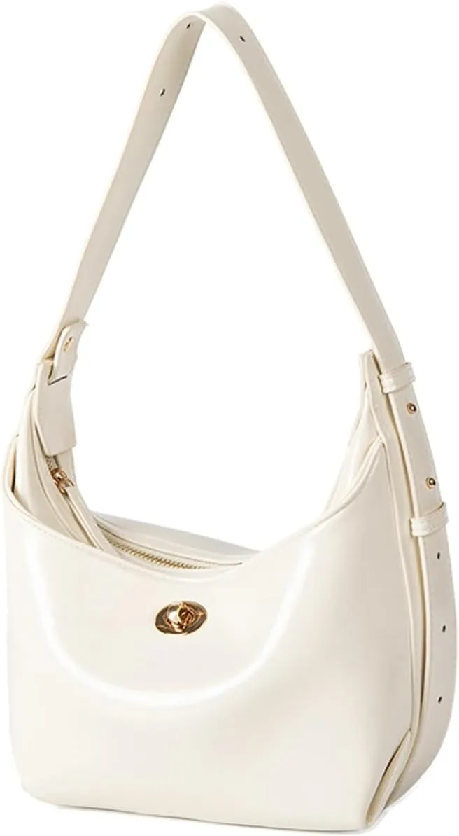 Slouchy PU Leather Crescent Hobo Bags Women Trendy Underarm Crossbody Purse Shoulder Bag Satchels Top-handle Tote Handbag