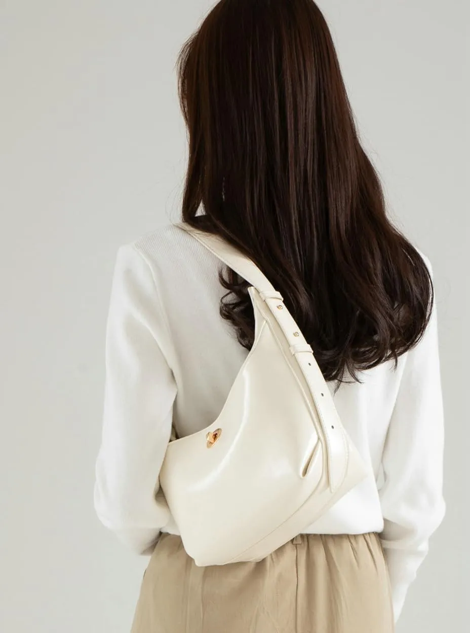 Slouchy PU Leather Crescent Hobo Bags Women Trendy Underarm Crossbody Purse Shoulder Bag Satchels Top-handle Tote Handbag