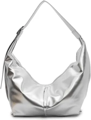 Slouchy PU Leather Crescent Hobo Bags Women Trendy Underarm Shoulder Bag Cute Crossbody Purse Top-Handle Tote Handbag