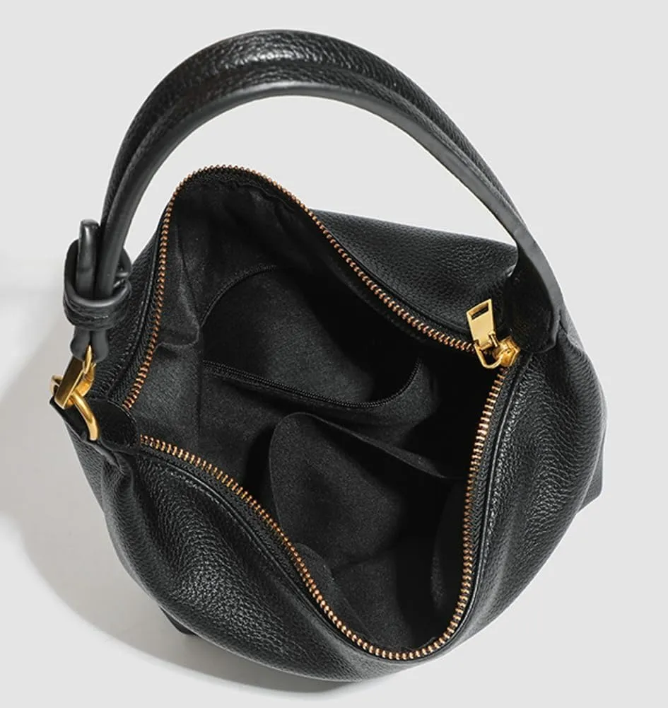 Slouchy PU Leather Crescent Hobo Bags Women Underarm Crossbody Purse Trendy Shoulder Bag Satchels Top-handle Tote Handbag