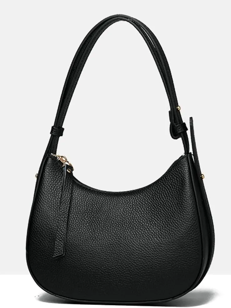 Slouchy PU Leather Crescent Shoulder Bag Women Hobo Bags Trendy Crossbody Purse Cute Satchels Top-handle Tote Handbag 2024