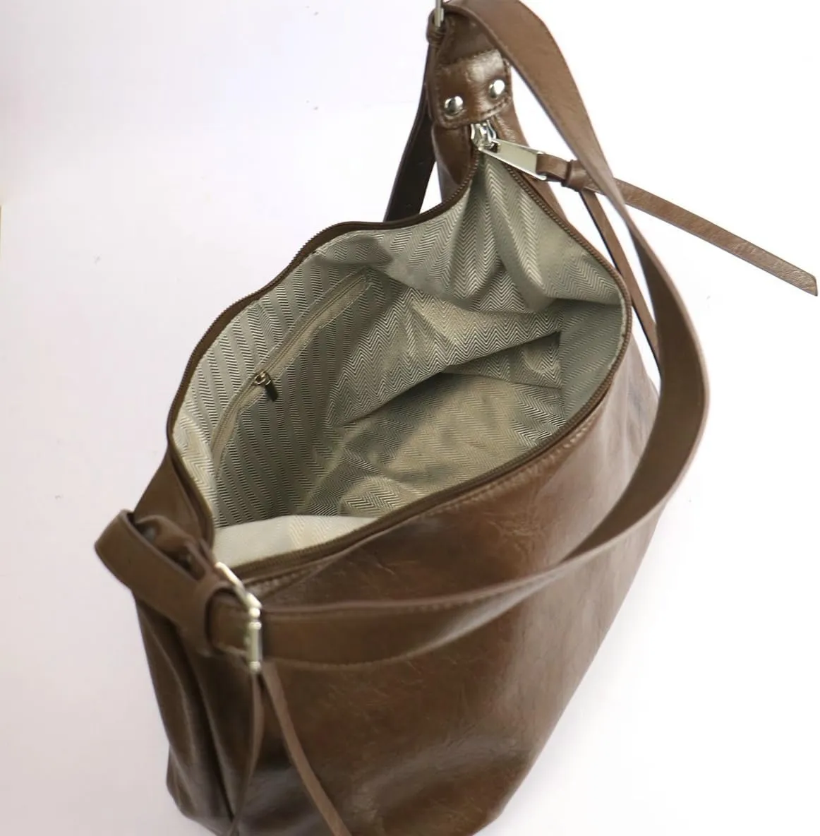 Slouchy PU Leather Crescent Shoulder Bag Women Trendy Crossbody Purse Hobo Bags Cute Satchels Top-handle Tote Handbag 2024