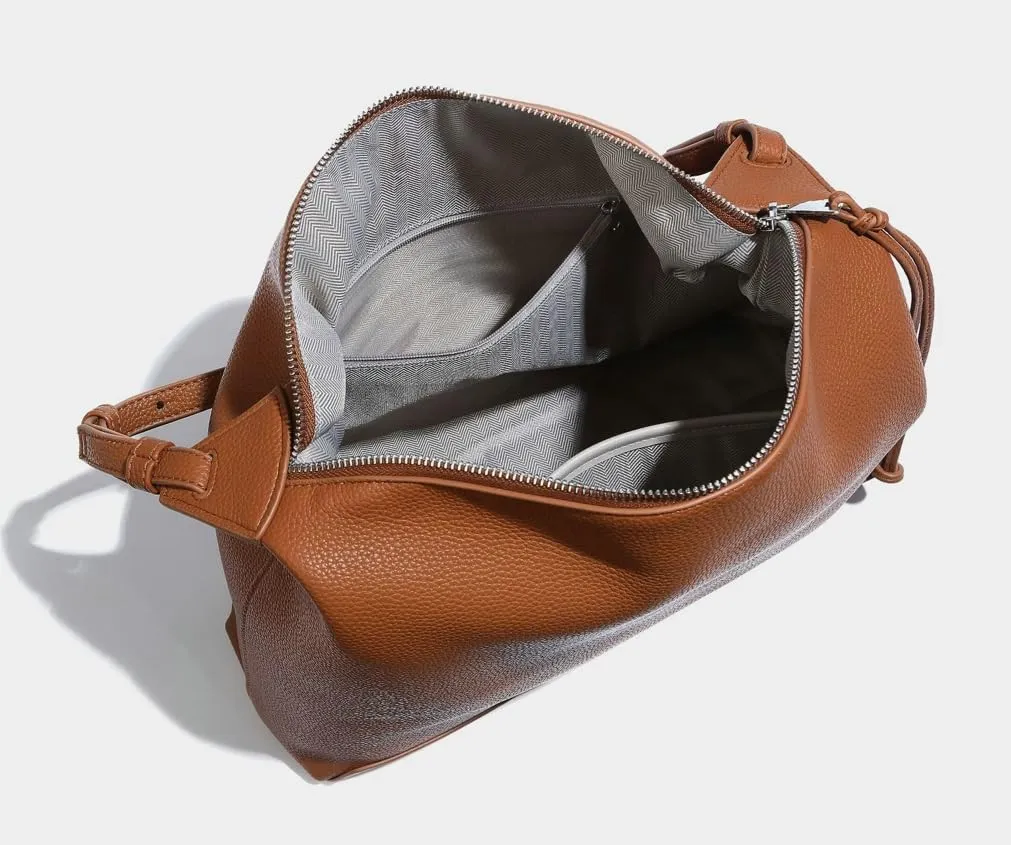 Slouchy PU Leather Hobo Bags Women Trendy Shoulder Bag Cute Crescent Crossbody Purse Satchels Bag Top-handle Tote Handbag