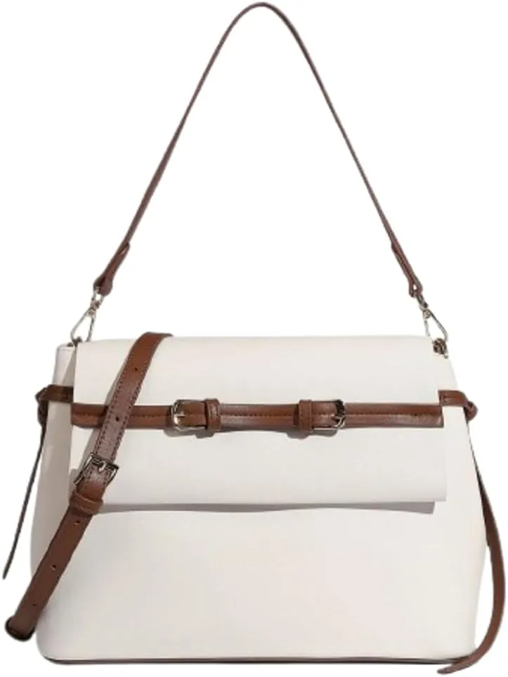 Slouchy PU Leather Hobo Bags Women Trendy Shoulder Bag Cute Crescent Crossbody Purse Satchels Messenger Bag Tote Handbag