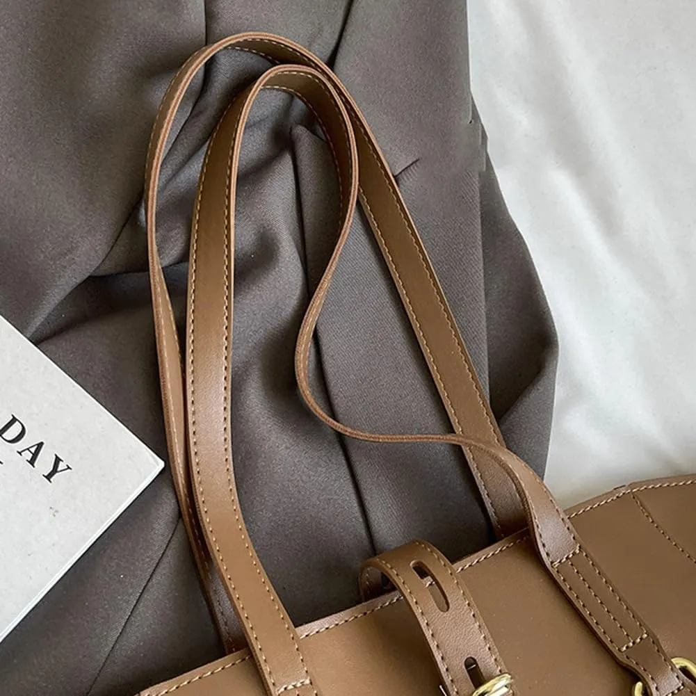 Soft Vegan Leather Bucket Bags for Women Trendy Top Handle Bag with Large Capacity Sling Bags for Daily Life