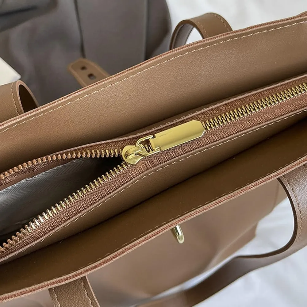 Soft Vegan Leather Bucket Bags for Women Trendy Top Handle Bag with Large Capacity Sling Bags for Daily Life