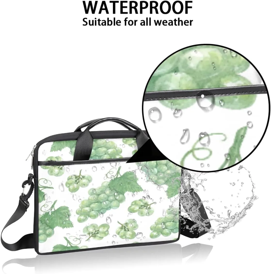 Sparkle Glitte Pattern Laptop Shoulder Messenger Bag Waterproof Laptop Briefcase Handle Padded Strap