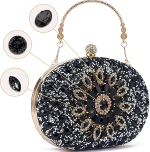 Sparkly Women's Evening Clutch Purses Rhinestone Bag Luxury Handbags For Weddings Formal Prom Party