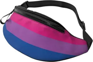 Sport Waist Bag For Men Women-Bi Pride Flag Fanny Pack-Casual Bum Bags Hiking Running Belt Bags