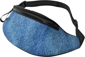 Sport Waist Bag For Men Women-Denim Blue Fanny Pack-Casual Bum Bags Hiking Running Belt Bags