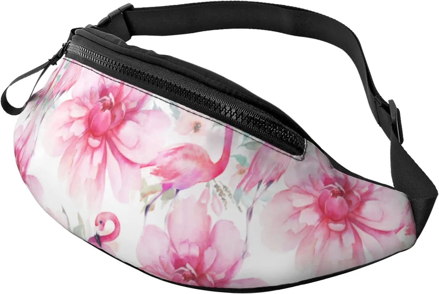 Sport Waist Bag For Men Women-Pink Flamingos Fanny Pack-Casual Bum Bags Hiking Running Belt Bags
