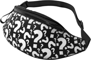 Sport Waist Bag For Men Women-Question Mark Pattern Fanny Pack-Casual Bum Bags Hiking Running Belt Bags