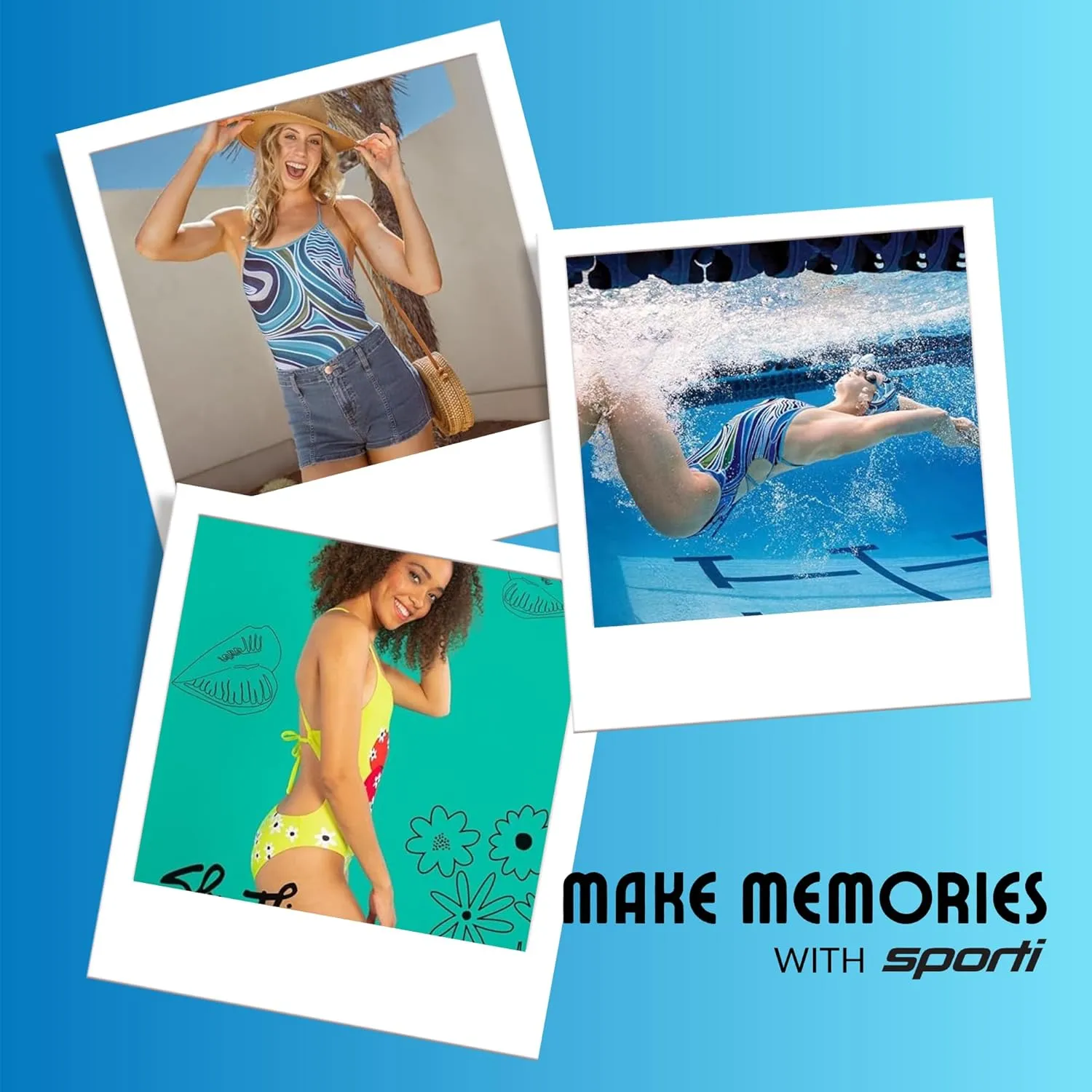 Sporti Tie Back Women's Athletic One Piece Swimsuits - Hydrolast Technology Bathing Suit Competitive Swimsuit Women
