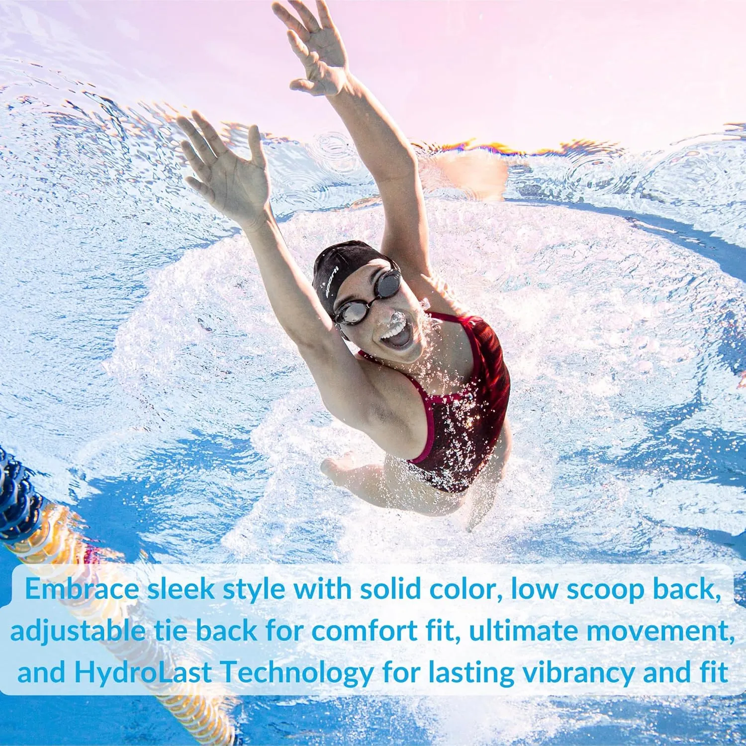 Sporti Tie Back Women's Athletic One Piece Swimsuits - Hydrolast Technology Bathing Suit Competitive Swimsuit Women
