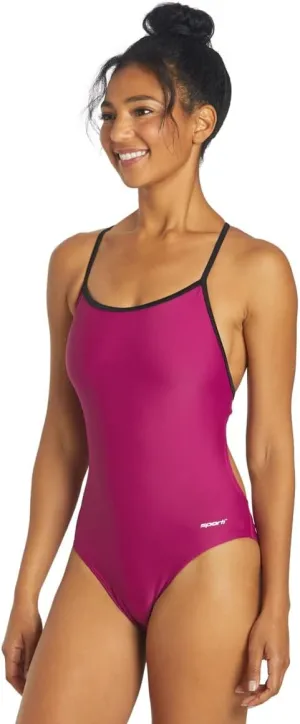 Sporti Tie Back Women's Athletic One Piece Swimsuits - Slimming Bathing Suit for Swimmers - Competitive Swimsuit Women