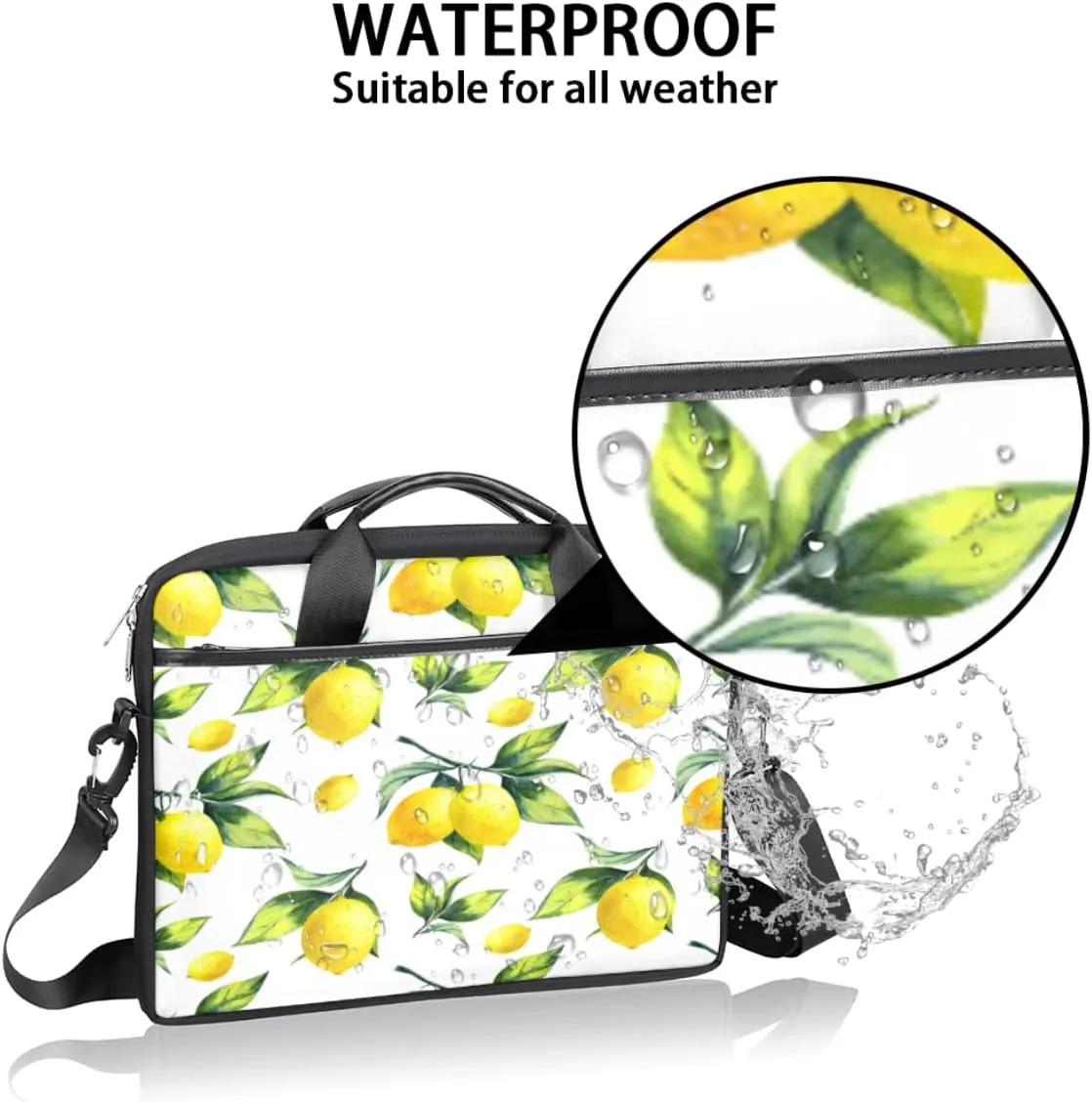 Spring Flowers Laptop Shoulder Messenger Bag Waterproof Laptop Briefcase with Handle and Padded Strap Case Sleeve