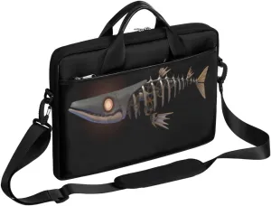 Steampunk Fish Art Laptop Shoulder Messenger Bag Waterproof Laptop Briefcase with Handle and Padded Strap Case Sleeve for 13 13.3 14 15.6 Inch Laptop Case