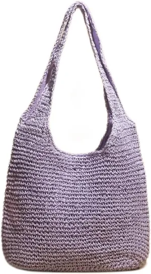 Straw Hobo Bags for Women Vintage Handbag Tote Bag Boho Crochet Beach Bag Trendy 2025 Handwoven Shoulder Bags Purse