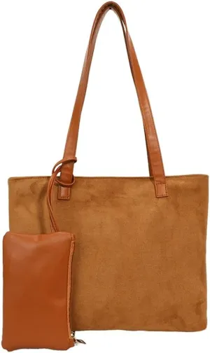 Suede Slouchy Hobo Bags for Women Retro Vegan Leather Shoulder Handbags with Coin Purse