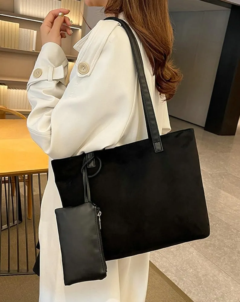 Suede Slouchy Hobo Bags for Women Retro Vegan Leather Shoulder Handbags with Coin Purse
