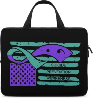 Suicide Prevention Awareness Flag Laptop Bag Slim Carrying Case Computer Bag Briefcase Handbag Messenger Bag Business Casual