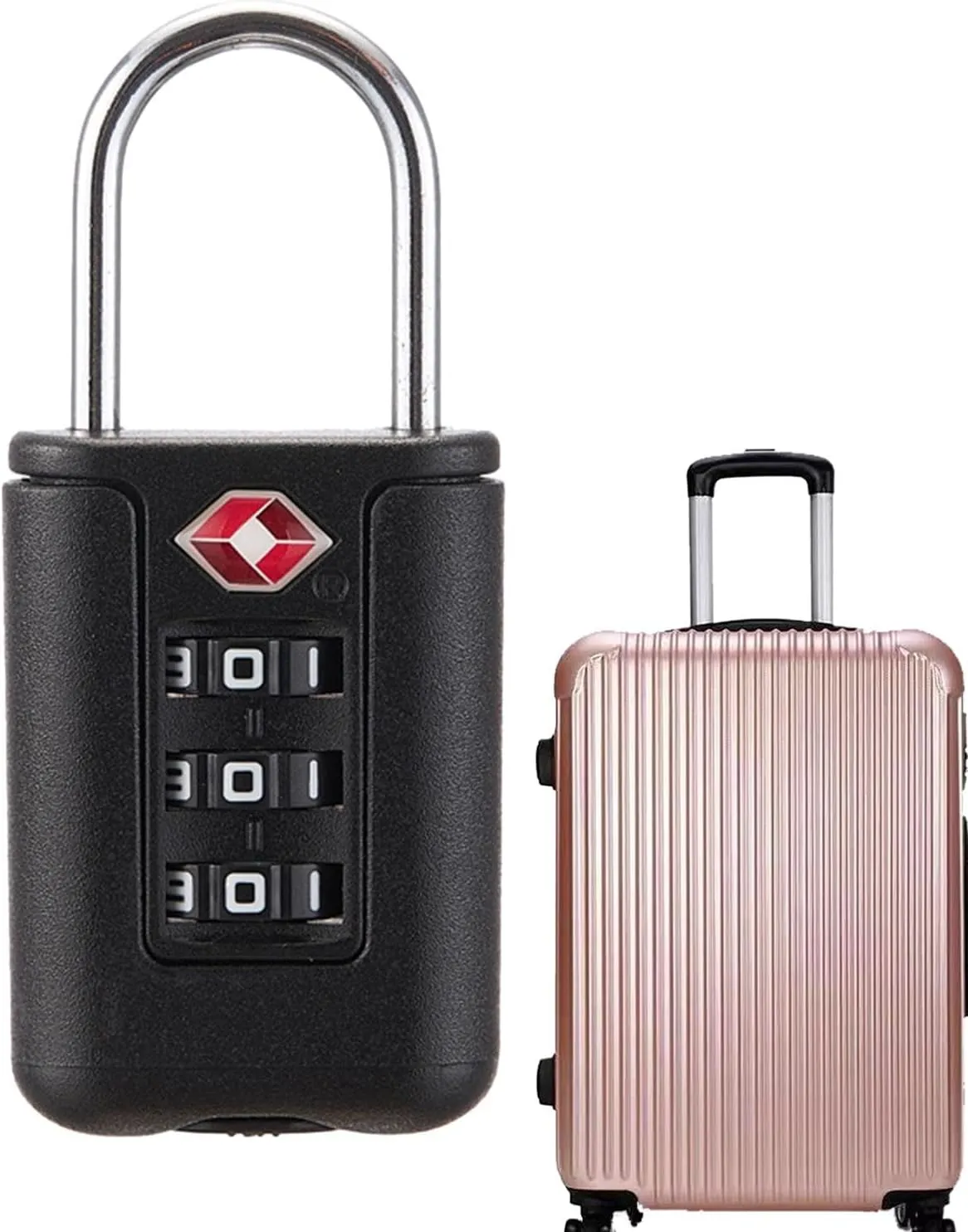 Suitcase Lock - TSA Approved Cable Luggage Locks | 3 Digit Combination Padlock | Re-Settable Luggage Combination Locks | TSA Travel Locks for Gym Backpack Suit Case Lockers Bikee Locks
